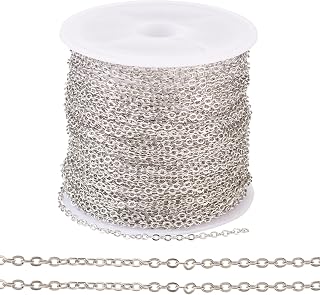 10M Platinum Brass Curb Chain with Brass Coating 2x1.5x0.3mm for Necklace Bracelet Anklet Choker Jewelry Making Decoration