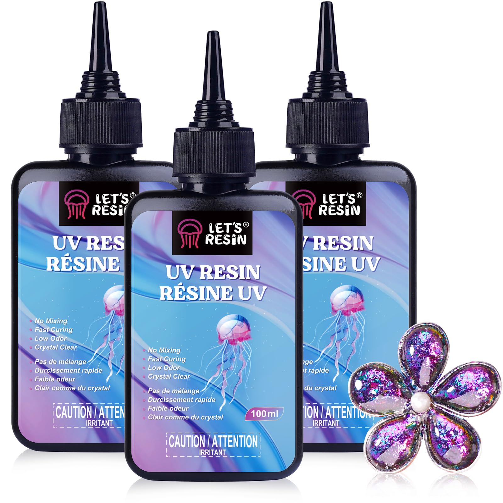 LET'S RESIN UV Resin Kit, 300ml Low Viscosity Crystal Clear Hard Type | Quick-Cu