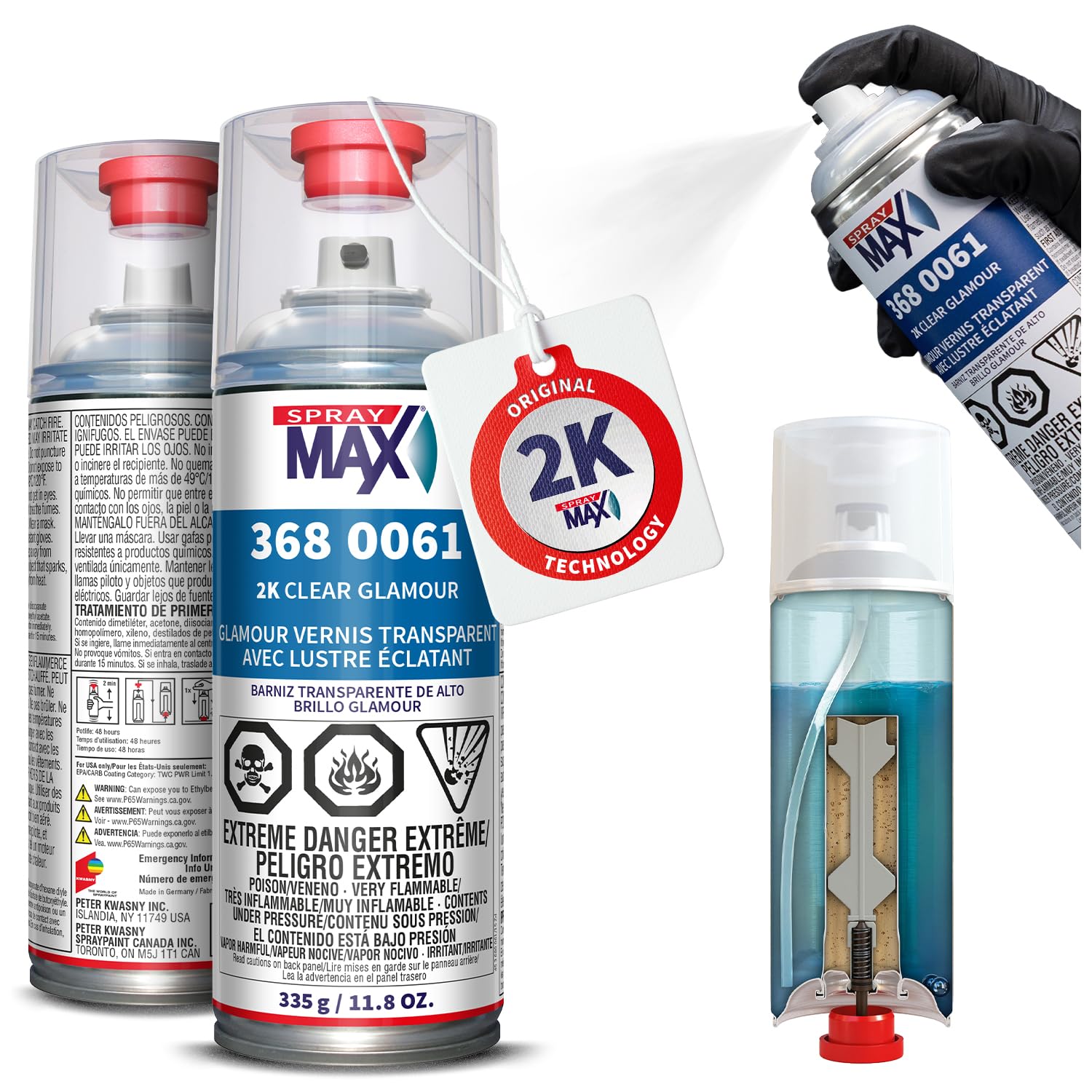 SprayMax 2K Glamour High Gloss Clear Coat | 2K Automotive Clear Coat Spray Paint