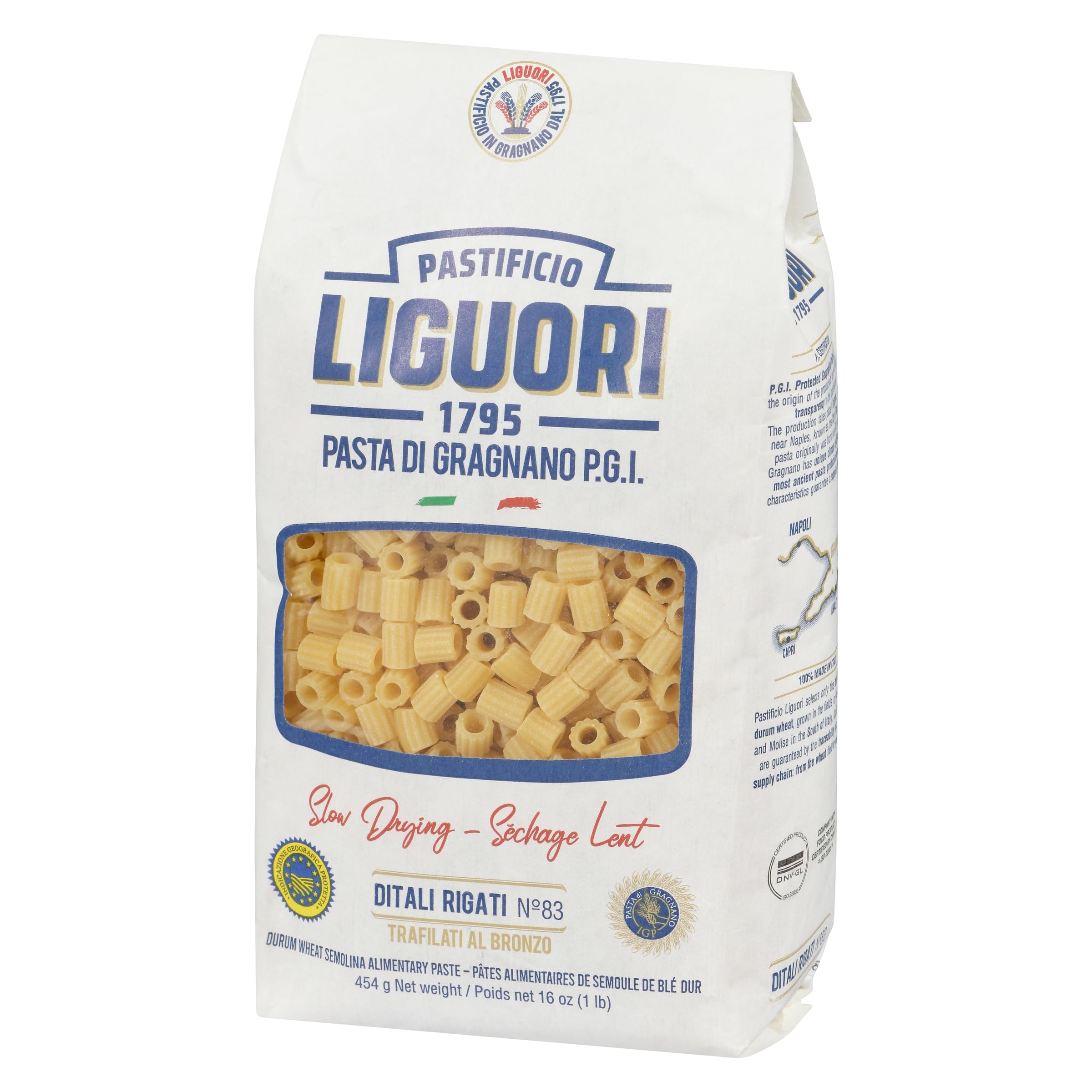 Pastificio Liguori - Bronzo Pasta Ditali Rigati 83 454gr (1 Pack)