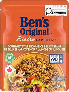 BEN'S ORIGINAL Rice & Pulses Southwest Style Brown Rice & Black Beans, Side Dish, 240g Pouch