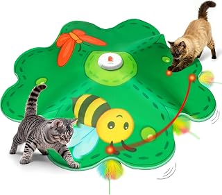 Cat Toys for Indoor Cats with LED Lights,FEELNEEDY Interactive Cat Toys for Kitten,jouet Pour Chat for Cat Enrichment,Hide and Seek cat Toys Interactive,Electric Automatic cat Toy,USB Rechargeable