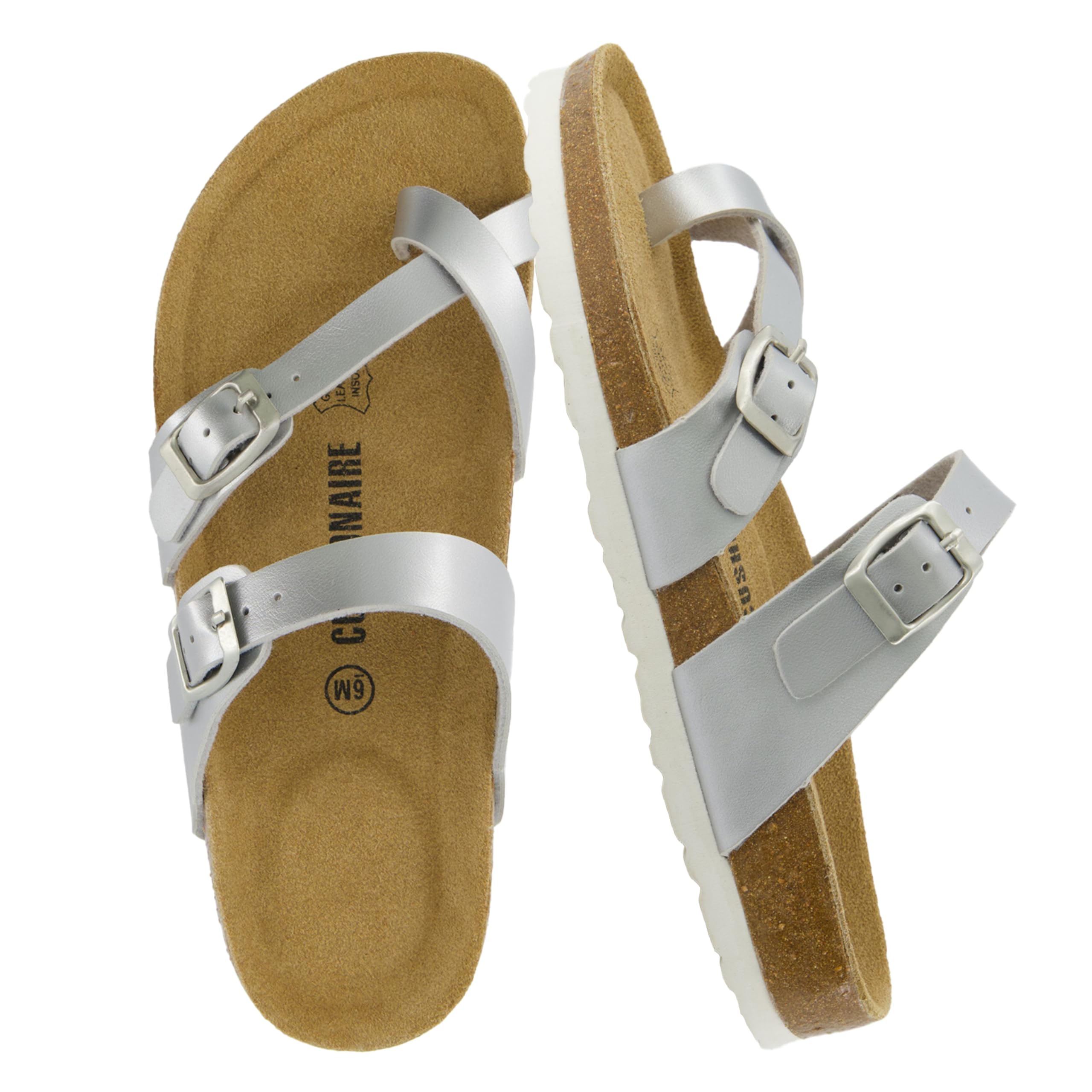 CUSHIONAIRE Luna Women's Comfort Cork Footbed Sandals