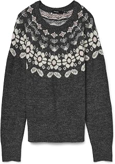 VERO MODA Women's Vmsimone LS Nordic Pullover Ga Rep Boo