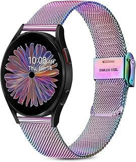Issinlky Samsung Galaxy Watch 4 Armband, 20mm Edelstahl Armband für Galaxy Watch 7/FE/6/5/4 40mm 44mm/6 Classic/4 Classic/Watch 5 Pro/Watch 3 41mm/Active 2/Active 40mm/Galaxy Watch 42mm
