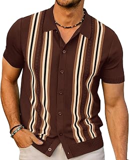 PJ PAUL JONES Mens Vintage Button Down Knitted Polo Shirt