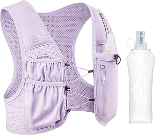 Zelvot Running Vest for Women Men, Hydration Vest with 500ml Soft Flask | Adjustable Fit, Phone Holder, Lightweight, Breathable, 9 Pockets, US Patent, Reflective Strip, for Hiking, Marathon, Cycling