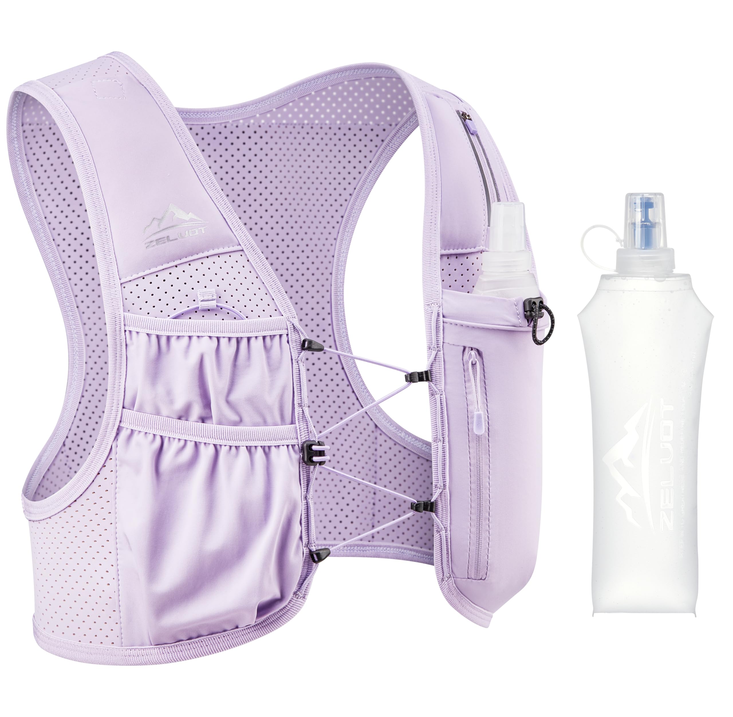 Zelvot Running Vest for Women Men, Hydration Vest with 500ml Soft Flask | Adjust