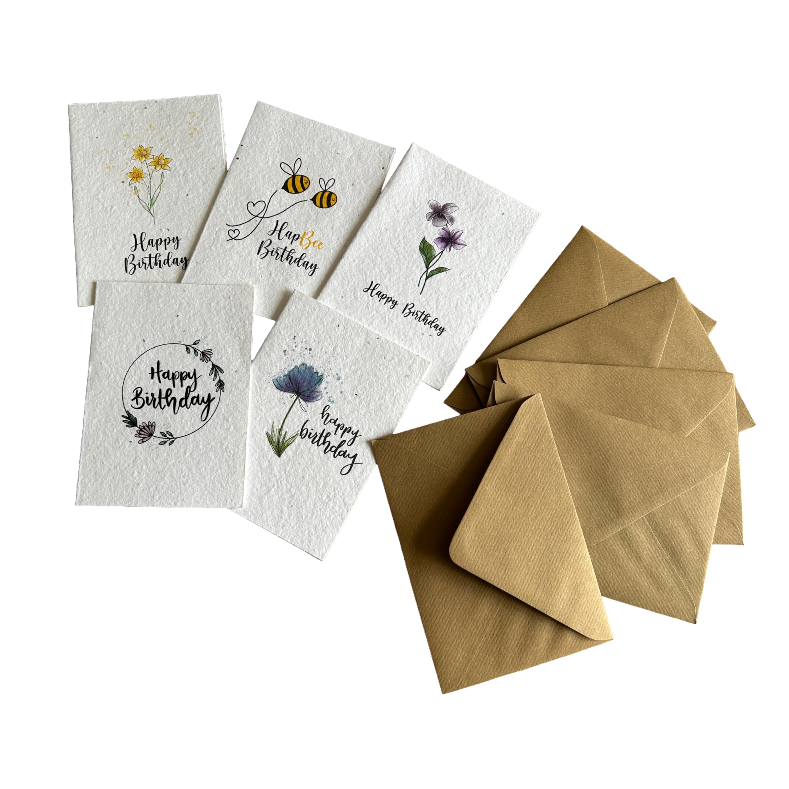 Seeded Birthday Cards Multipack (Pack of 5) – Handmade Wildflower Seed Paper Car
