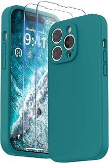 SURPHY für iPhone 14 Pro Max Hülle Silikon mit Displayschutzfolie