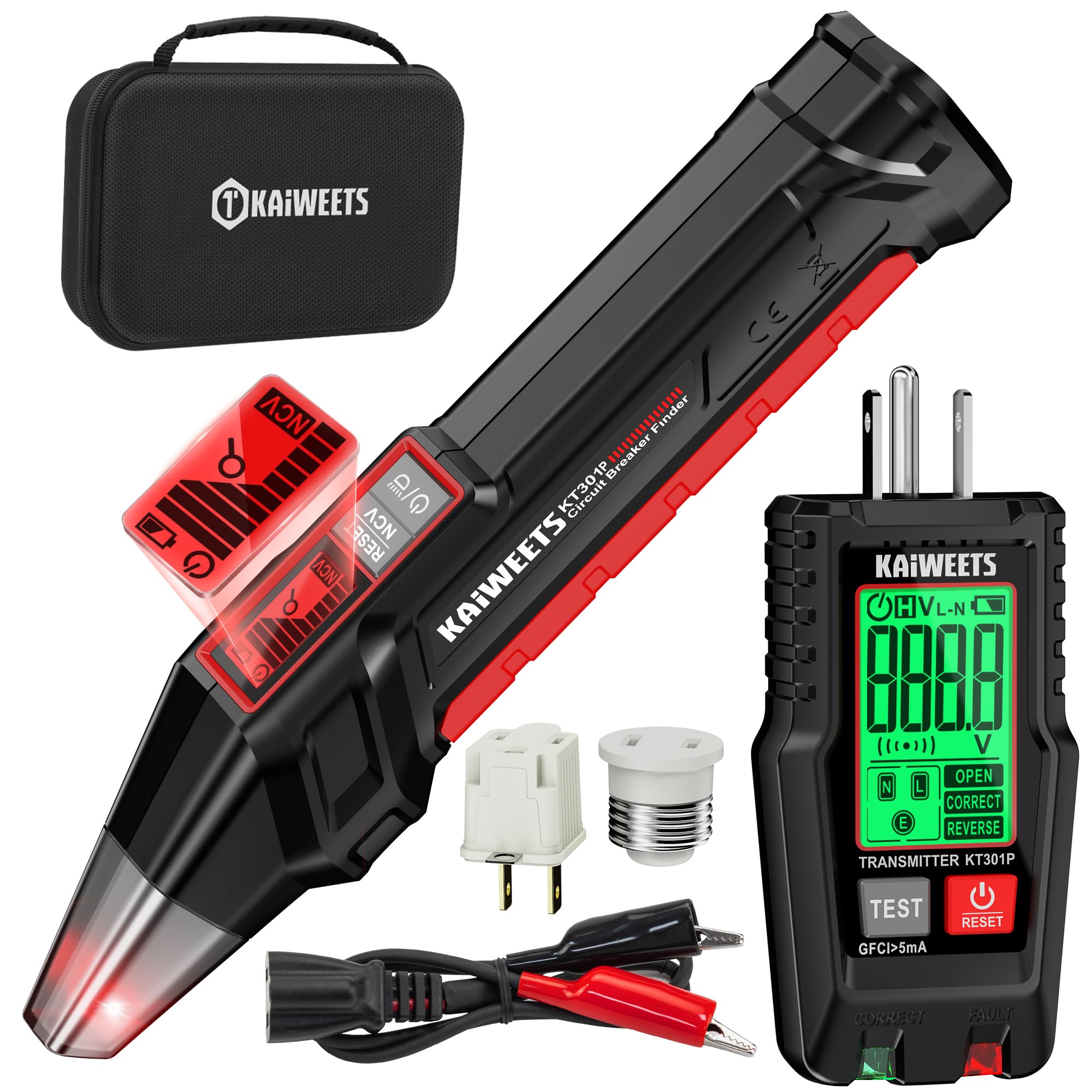KAIWEETS Circuit Breaker Finder with LCD Display, GFCI Outlet Tester, Electrical