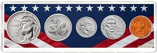 2026 P Birth Year Coin Set in American Flag Holder - Philadelphia Mint (P) - Dual Dated Coins - Semiquincentennial Coin Collection SemiQ Uncirculated
