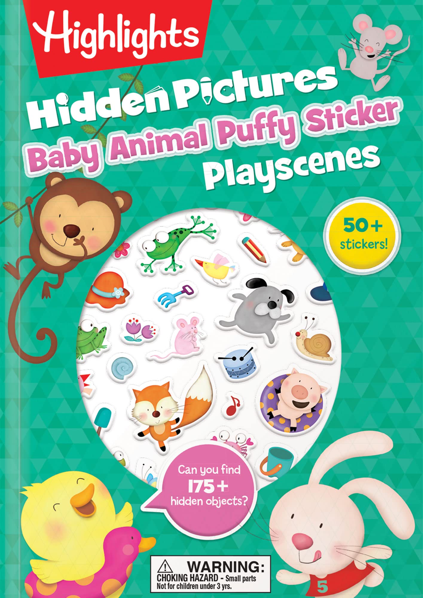 Baby Animal Hidden Pictures Puffy Sticker Playscenes: Seek and Find Puzzle Book 