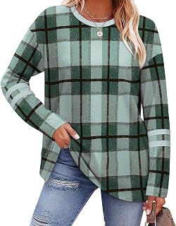 Sampeel Long Sleeve Shirts for Women Color Block Casual Tops Fall Outfits 2026 Basic Tees Trendy Spring Clothes