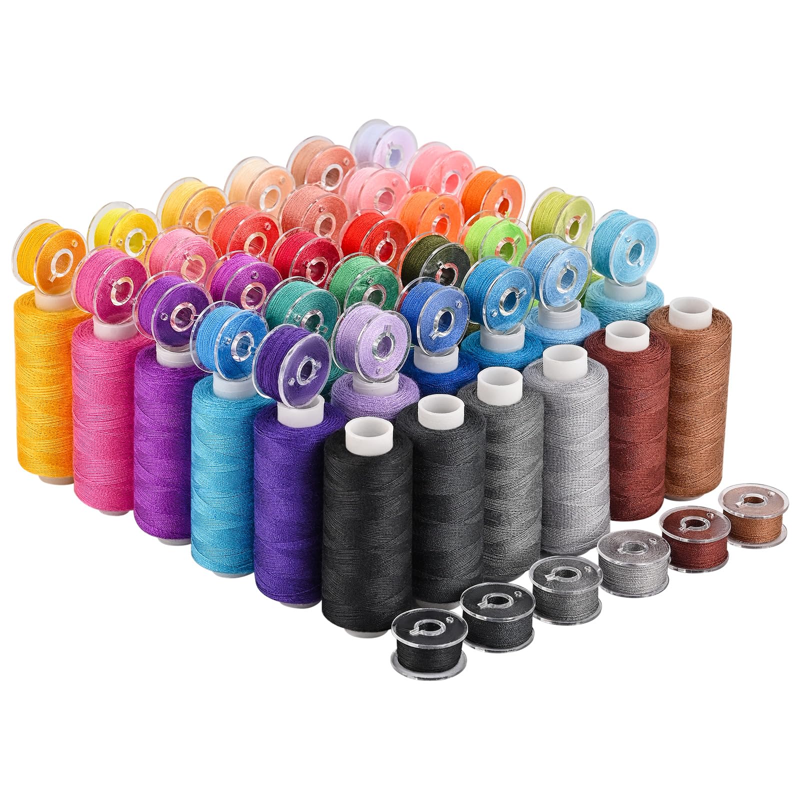 72 pcs Sewing Thread Kit,36 Colors 400y Polyester Thread 36 Colors Bobbins | Thr