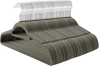SONGMICS Velvet Coat Hangers, 100 Pieces, Non-Slip, Grey