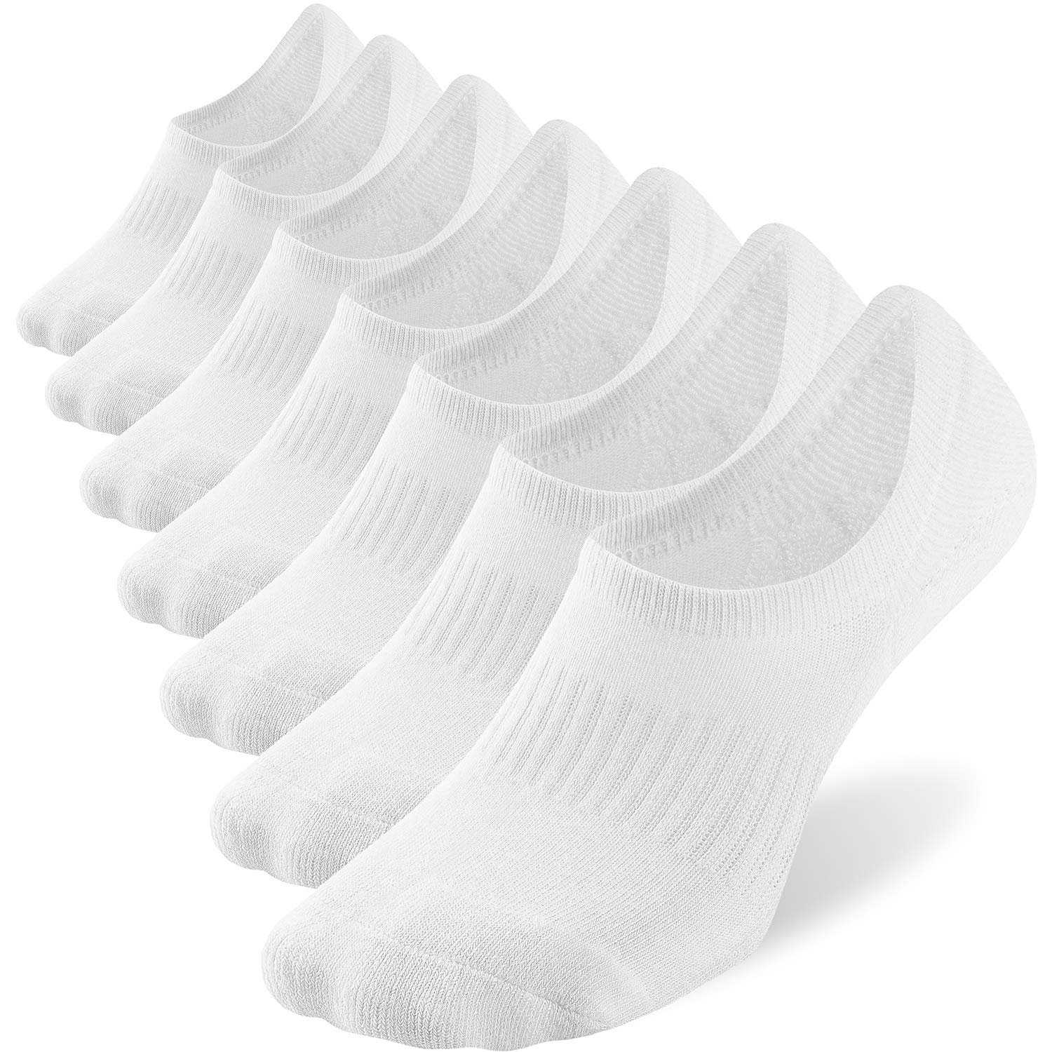 WANDER No Show Socks Mens 7 Pair Thin Non Slip Invisible Cotton Durable Sox
