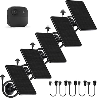 Rhorawill 5 Pack Solar Panel for Blink Outdoor 2K+/4(4th Gen)/(3rd Gen) XT3 | for XT2/XT Camera(Not Included)/Blink Outdoor Camera,Solar Panel with Mount 13.1ft Cable Rubber Plug
