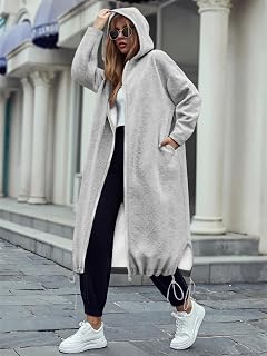 Women's Double-Opening Zip Up Hoodies Oversized Long Tunic Sweatshirts Casual 2026 Fall Winter Hoodie Jacket Coat