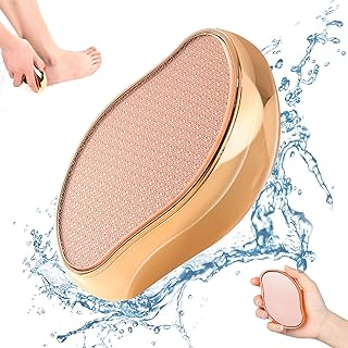 BEZOX Glass Foot File Callus Remover, Innovative Nano Crystal Feet Scrubber for Travel Use, Portable Pedicure Foot Scraper for Cracked Heel - Shinning Golden