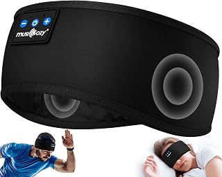 MUSICOZY Sleep Headphones Bluetooth Headband Headphones for Side Sleepers | Sleeping Headbands Wireless Sports Earphones Sweat Resistant Earbuds for Workout Running Cool Gadgets Unique Gifts for Women