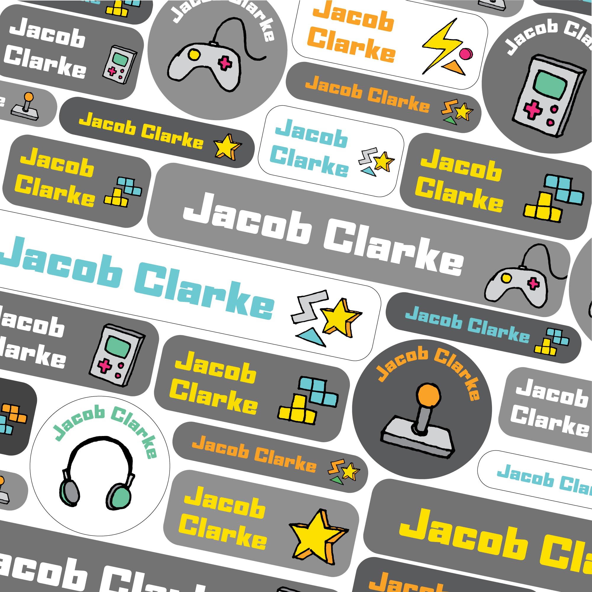 123 School Name Labels for Children No Iron Name Tags for Clothes Name Stickers 