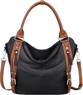 Over Earth Genuine Leather Pueses for Women Leather Hobo Bags Muti Pockets