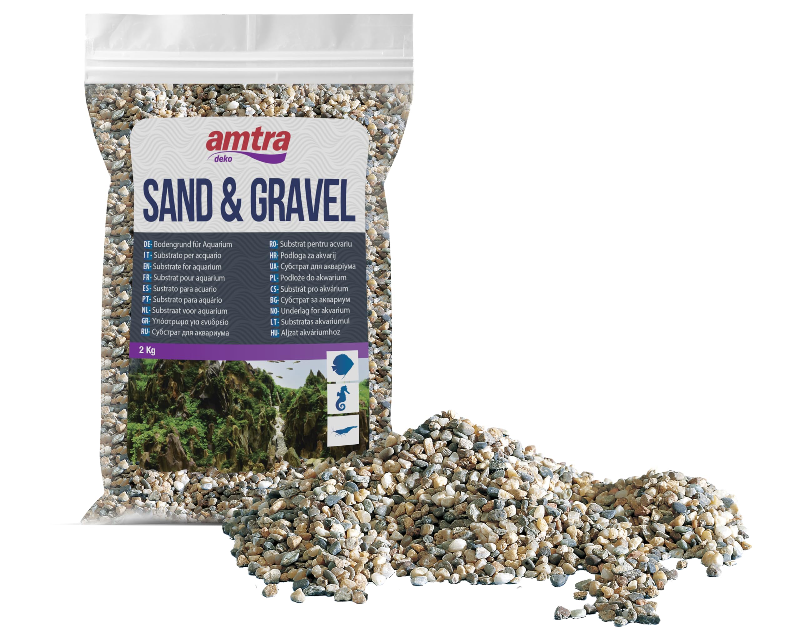 Amtra Polychrome - Natural aquarium gravel, decorative soil, sand and white grav