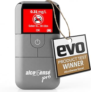 AlcoSense Pro Breathalyser - Auto Express Award Winner 2025/26 - Sunday Times 5 Star Rated - Police-Grade Fuel Cell Sensor for Precision Accuracy - Alcohol Tester Designed in the UK