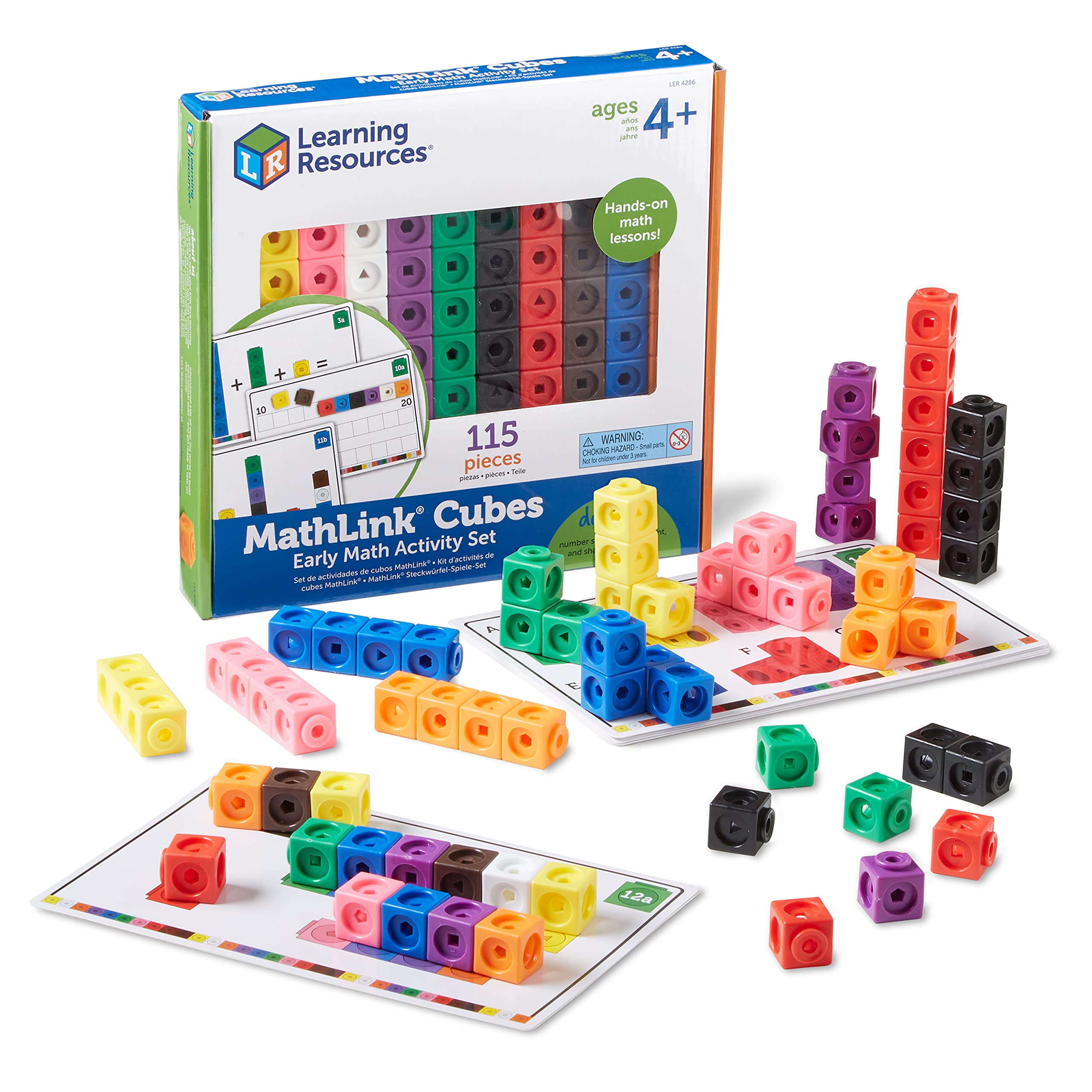 Learning Resources MathLink Cubes Early Math Activity Set | Elementary Math Mani