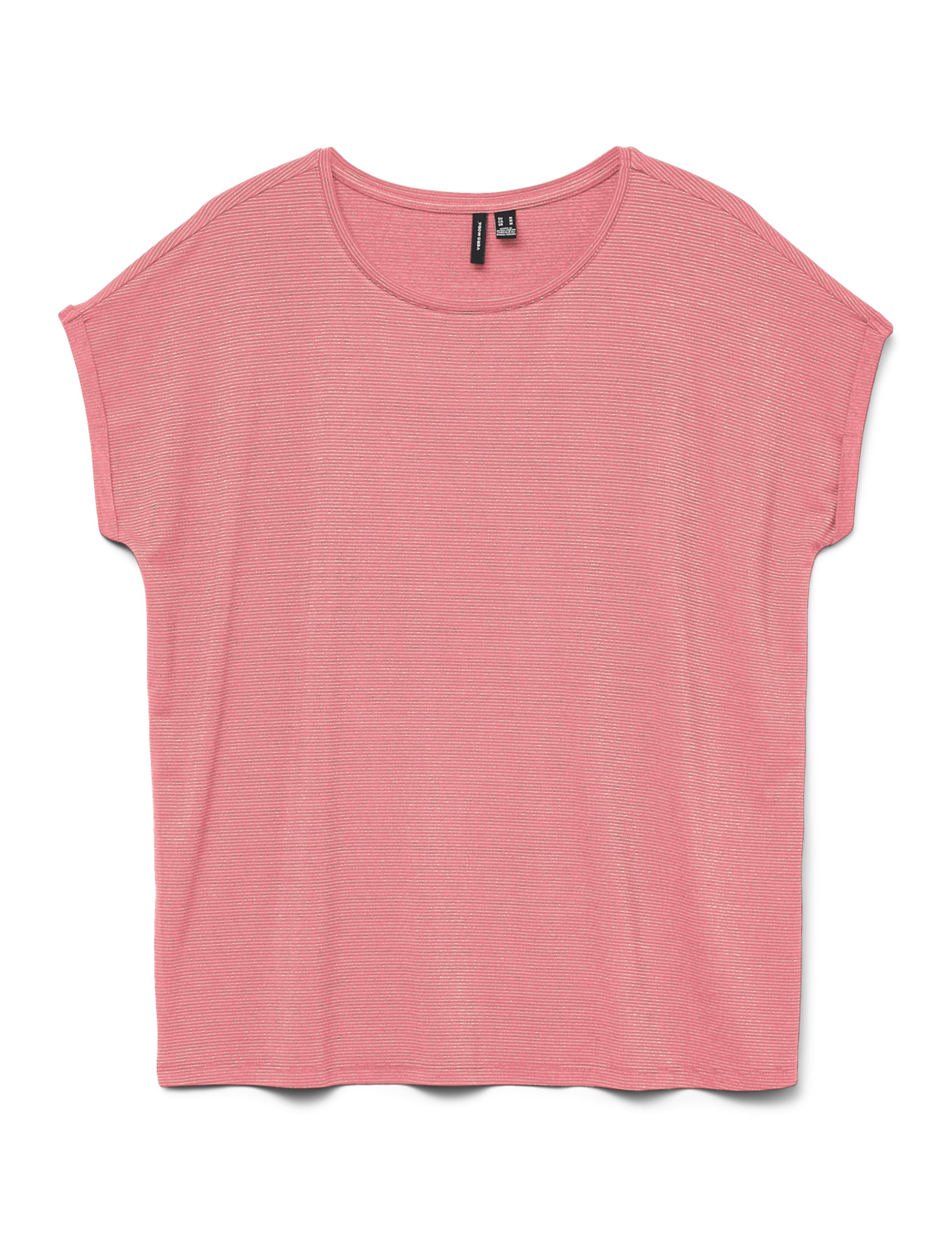VERO MODA Ladies Glänzendes T-Shirt Rundhals Kurzarm Basic Alltagslook T-Shirt