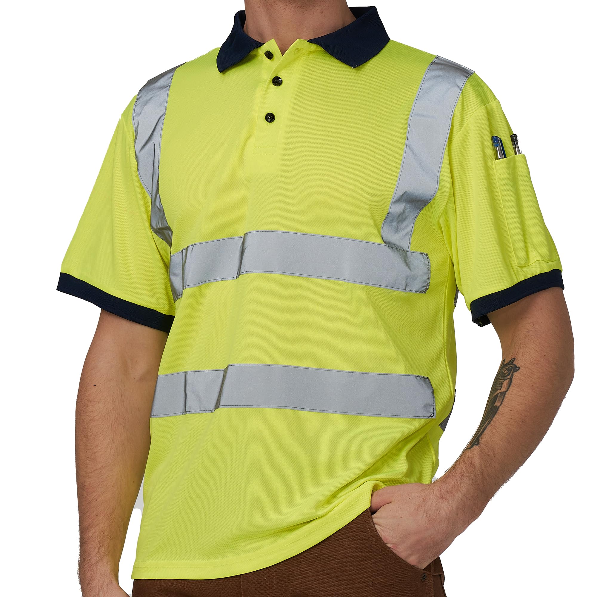 AYKRM Hi Vis Hi Viz Work Polo Shirt (XS-8XL)