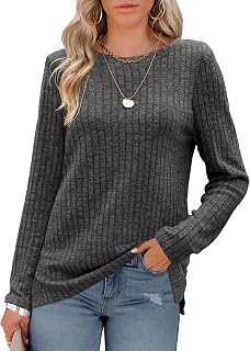 Odosalii Womens Tops Crewneck Long Sleeve Jumper Shirts Pullover Sweaters