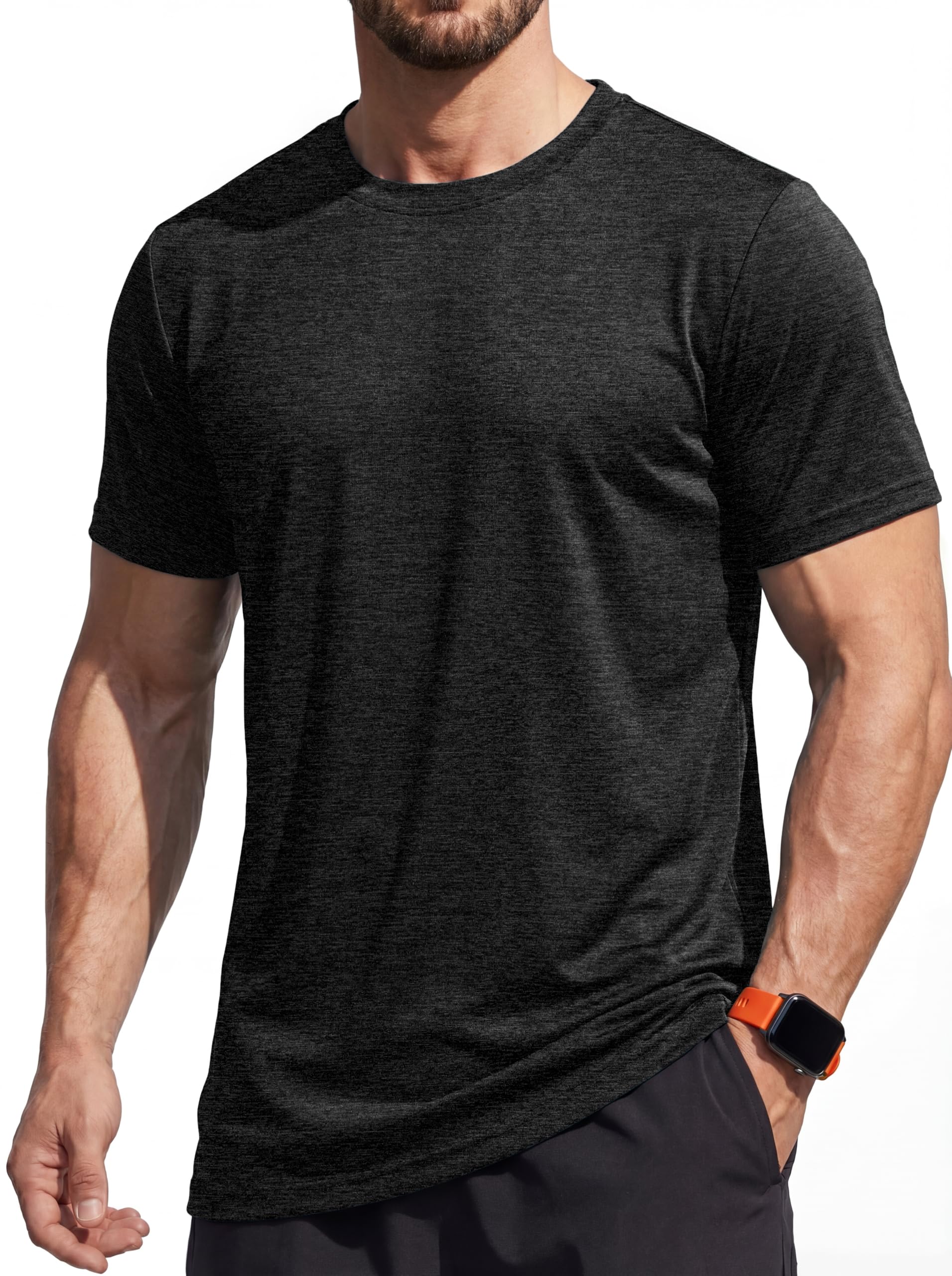 MAGCOMSEN Men's Sports Shirt Breathable Running Shirt Lightweight Training Shirt