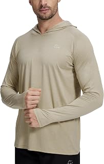 Willit Men's UPF 50+ Long Sleeve Sun Protection Hooded Sun Shirt Sun Protection UV Sun Protection Lightweight Athletic Running
