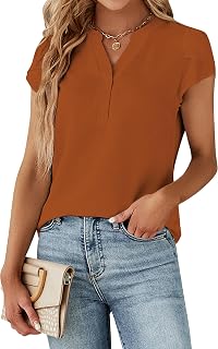 Blooming Jelly Women's Dressy Casual Tops Business Work Short Sleeve Blouse
