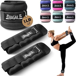 BAGAIL Ankle Wrist Weights for Women & Men, A Pair of 1/2/4/6/8/10 lbs | Comfortable Lycra-SBR Fabric, Sleek Design, Adjustable Secure Fit, Fitness Gift for Walking, Running, Pilates, Home Workouts