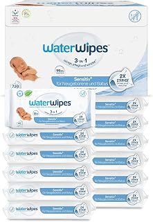 WaterWipes Original Baby Wipes, 720 Count (12 Packs), 99.9% Water, 3-in-1 | 3 in 1 Cleans, Nourishes & Protects, Hypoallergenic Formula, 0% Fragrance & Alcohol, 720 Pack for Daily Use