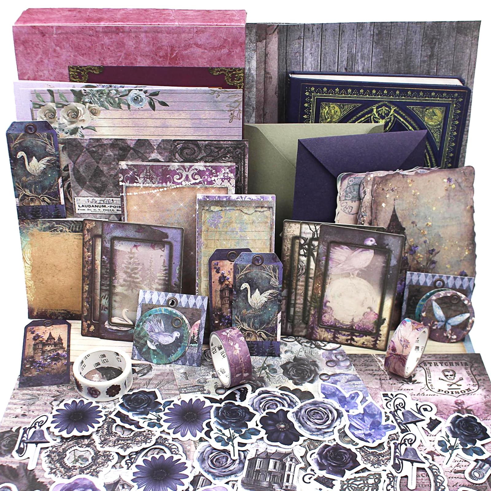 Diuhofart Ultimate Vintage Scrapbook Supplies & Junk Journal Kit - A6 Retro Note