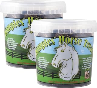 Dimples Horse Treats with Pill Dimples - Pack of Two 3lb Tubs (6lbs Total) of USA-Made Horse Cookies with Beet Pulp - Tasty, Healthy, & Organic Treats - Equine Pill Dimples for Meds