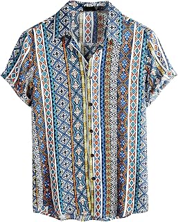 VATPAVE Mens Short Sleeve Button Down Shirts Summer Hawaiian Shirt