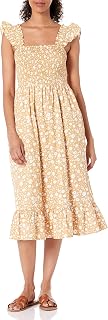 The Drop, Kimi Women's Ruffled Shoulder Smocked Midi Dress
