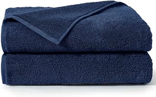 AIFY Resort Towel, No Twist Yarn Big Bath Towels, Set of 2, 100% Cotton, Fluffy, Hotel Specifications, Absorbent, Quick Drying, Thick, 27.6 x 55.1 inches (70 x 140 cm), Navy