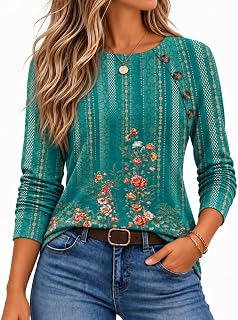 Zeagoo Women Casual Long Sleeve Shirts Autumn Fashion Sweaters Winter Clothes Dress Blouses 2025