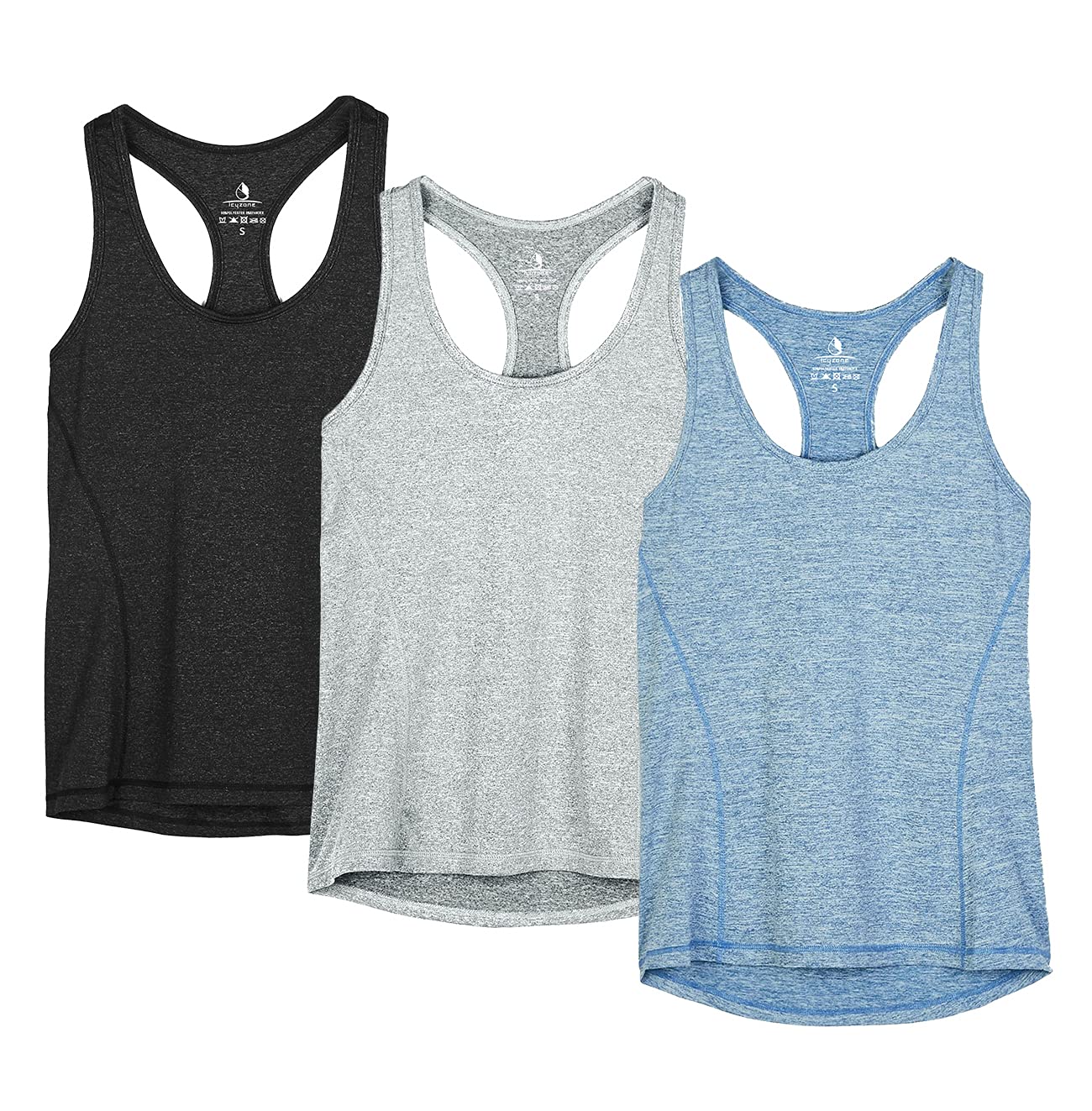 icyzone Women's Tank Top Sports Running Racerback Top Sleeveless Fitness Gym Shi