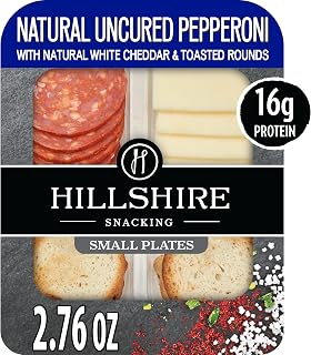 Hillshire Snacking All Natural Uncured Pepperoni Deli Lunch Meat with Natural White Cheddar Cheese, 2.76 Oz