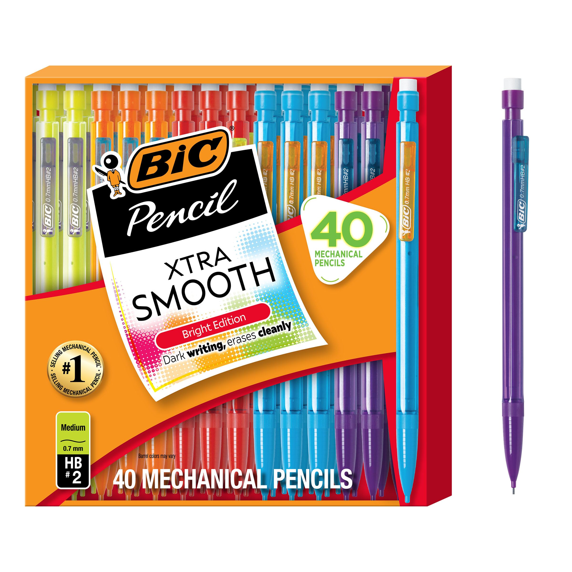 BIC Xtra Smooth Bright Edition Mechanical Pencils, 0.7 mm Medium Point, Bulk Sch