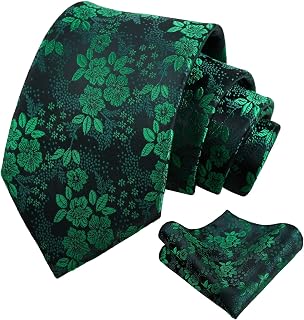 Men's Classic Delicate Floral Tie Flower Print Handkerchief Set