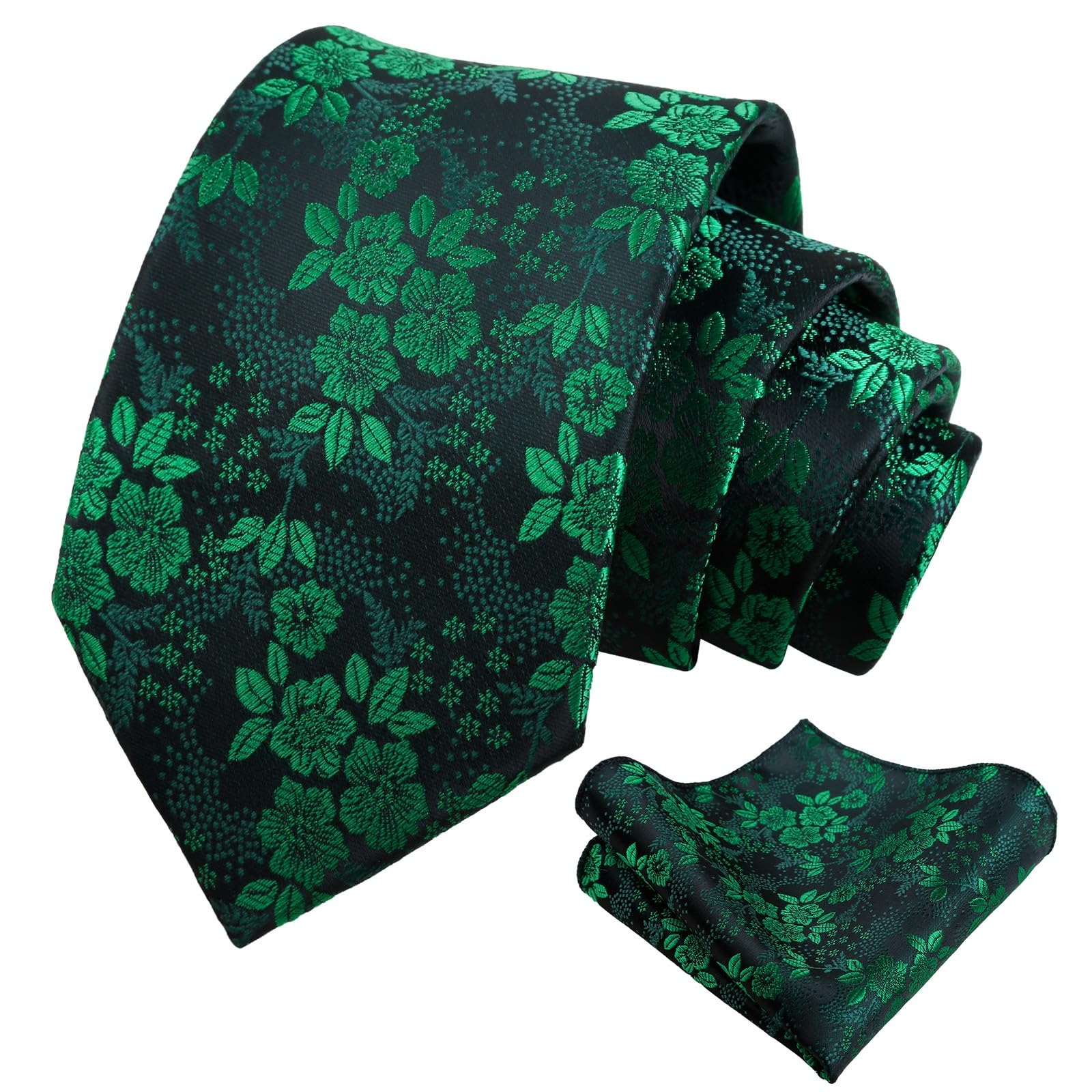 Men's Classic Delicate Floral Tie Flower Print Handkerchief Set