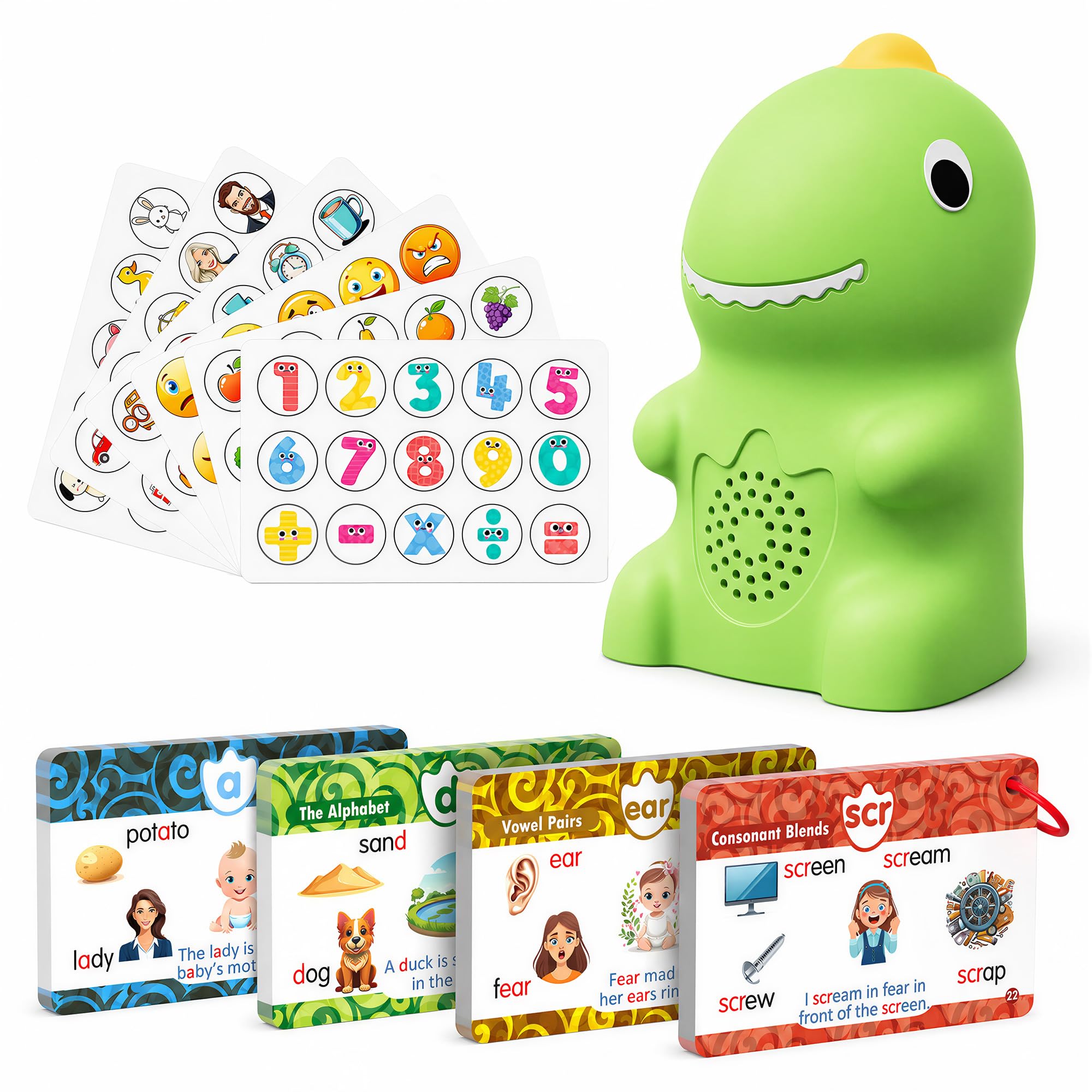KOKODI Dinosaur Talking Pen with Phonics Cards, Autism Sensory Interactive Game 